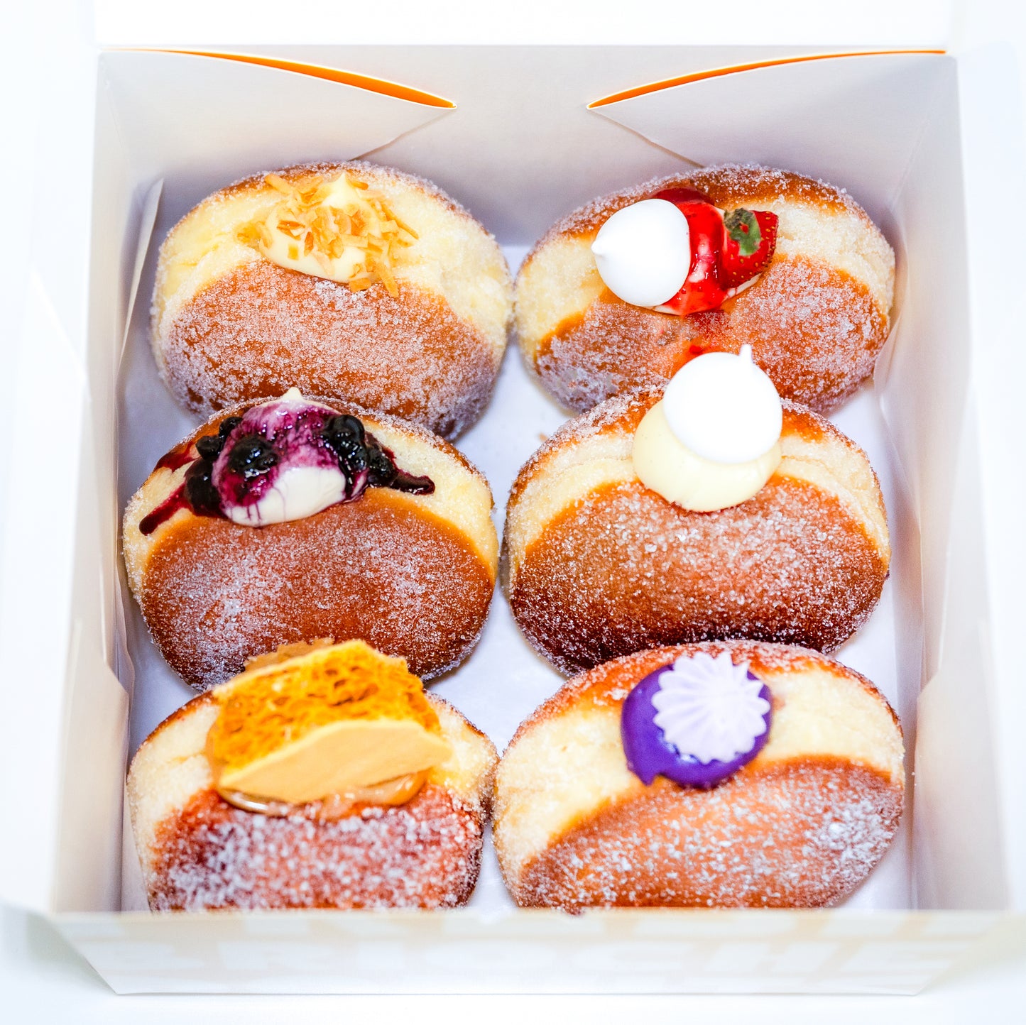 6 Pack- "ASSORTED FILLED DONUTS" (Our Pick upon flavour Availability - No Plain & Maritozzi Donut)