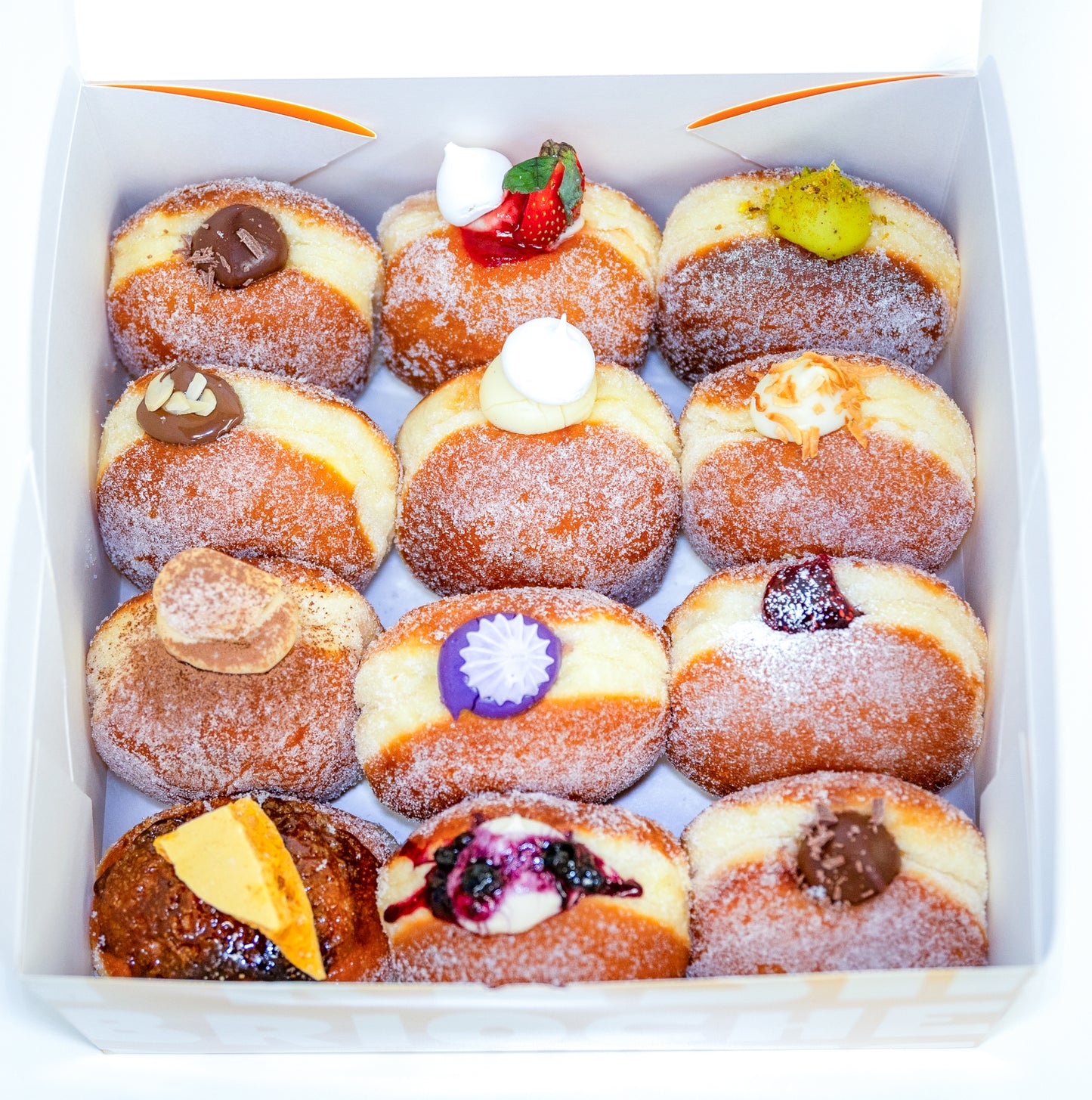 12 Pack- "ASSORTED FILLED DONUTS" (Our Pick upon flavour Availability - No Plain & Maritozzi Donut)