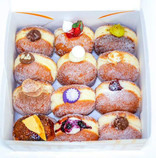 12 Pack- "ASSORTED FILLED DONUTS" (Our Pick upon flavour Availability - No Plain & Maritozzi Donut)